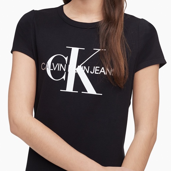 Calvin Klein Monogram Logo Crewneck T-shirt Dress - Picture 2 of 2